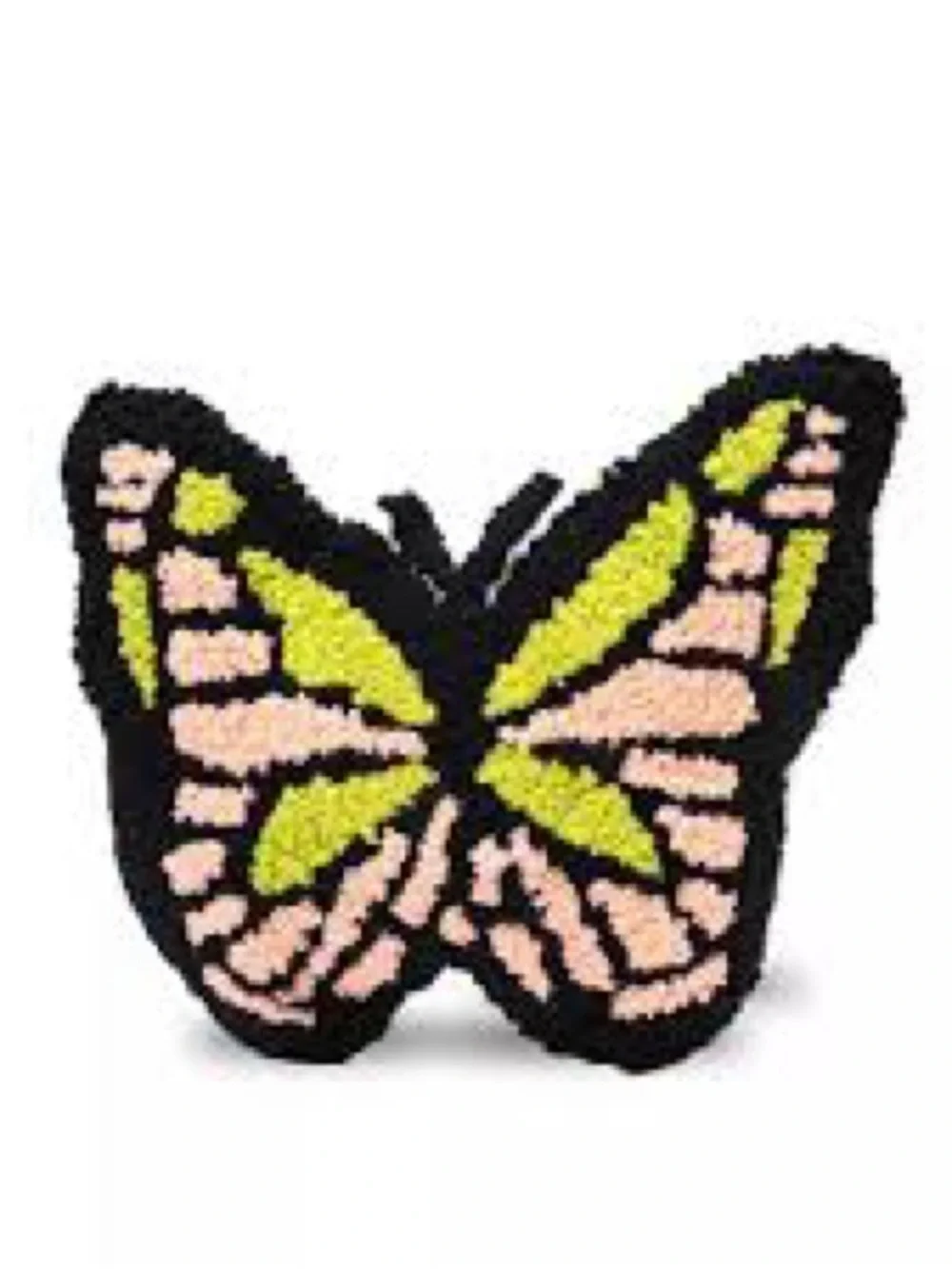 Teen Home Butterfly Shaped Kids Decorative Throw Pillow 19x12 Black/Green NEW